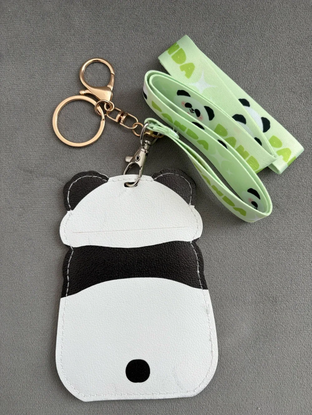 Hisocute Panda Card Holder with Mint Lanyard